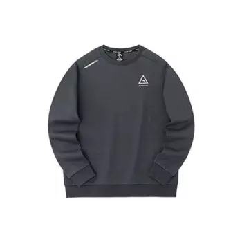 Anta FW22 однотонный круглый вырез пуловер длинный рукав толстовка мужская толстовка черный 952237734-3 XL