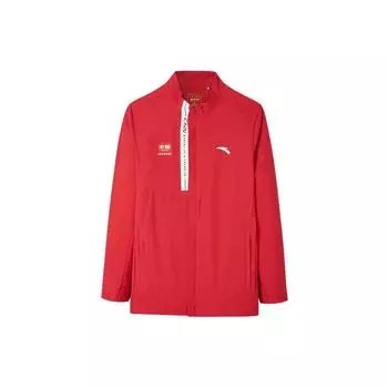 Anta FW22 Тканая куртка на молнии с китайским иероглифом и принтом логотипа, мужские куртки красного цвета 152237739-2 S