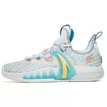 Anta GH2 Easter Нескользящие прочные низкие баскетбольные кроссовки мужские кроссовки серые синие желтые 112121103-6 44.5