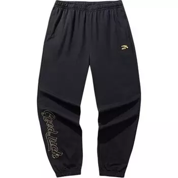 Anta Good Things Happen Series Letter Mid-Rise Comfortable Breathable Versatile Fleece-Lined Warm Cuffed Sports Pants Men Pants 152518301N-3 S