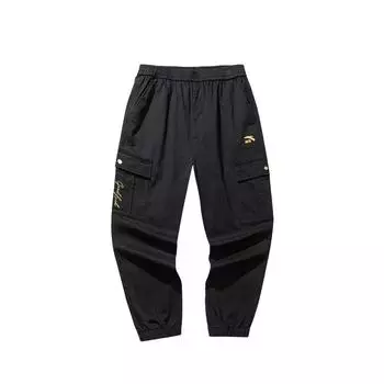 Anta Good Things Happen Series Logo Print Work Straight Leg Casual Pants Men Pants Basic-Black 152518501-2 M