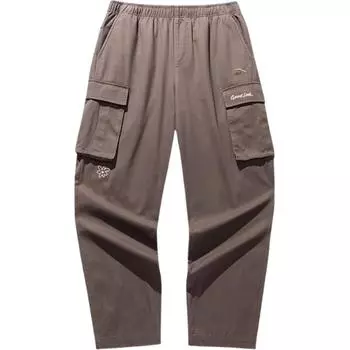 Anta Good Things Happen Solid Color Mid Waist Comfortable Breathable Versatile Loose Cargo Pants Unisex Pants Tawny 972518502-2 M