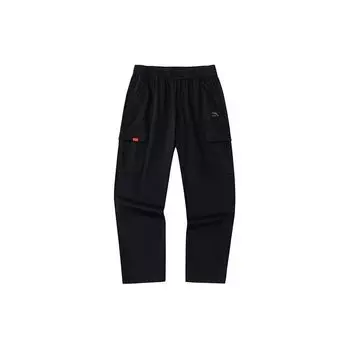 Anta Good Things Happen Solid Color Outdoor Sports Elastic Straight Loose Casual Pants Men Bottoms Basic-Black 952418501-2 XL