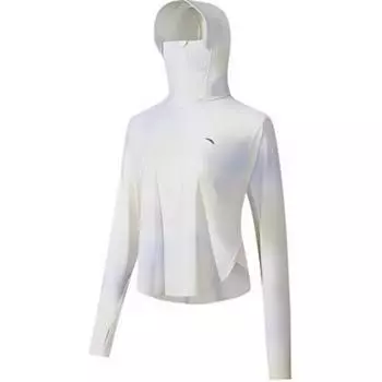 Anta Gradient Zipper Hooded Versatile Comfortable UV Protection Cooling Sun Protection Jacket Women jackets Wushui-Green Mandi-Print 162527705-3 XS
