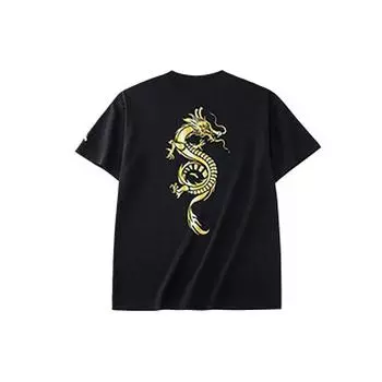 Anta Gu Ailing Dragon Tee Series SS22 Спортивная футболка с коротким рукавом унисекс Топы черные 962228189-3 S