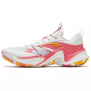 Anta Heat Wave Cement Nemesis Non-Slip Wear-Resistant Low-Top Basketball Shoes Men sneaker White Pink Yellow 912421604S-1 39