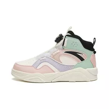 Anta High-Top Non-Slip Wear-Resistant Skate Shoes Kids Sneakers White Pink 322318008H-1 39