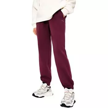 Anta High Waist Tapered Breathable Lace-Up Knitted Sports Pants Women bottoms Dark-Red 962517310N-5 XS