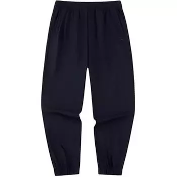 Anta High Waist Tapered Breathable Lace-Up Knitted Sports Pants Women bottoms Basic-Black 962517310N-1 XS