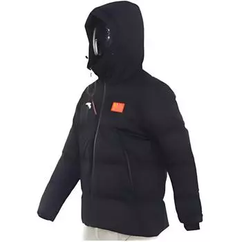 Anta Hooded Letter Long Sleeve Down Jacket Unisex Outwear Basic-Black 45943103-1 4XL