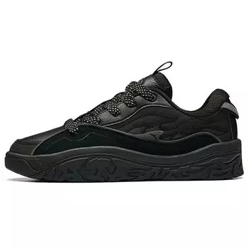 Anta Hot Thick Sole Casual Height Increasing Low Top Sneakers Men sneakers Black Silver 912238083-3 41