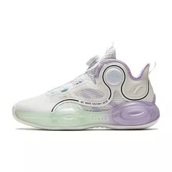 Anta Irregular 3 Durable Low-Top Kids Basketball Shoes Kids basketball shoes White Purple Green 322331102-1 33