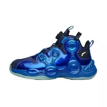Anta Irregular Comfortable Versatile Non-Slip Shock Absorbing Wear-Resistant High-Top Basketball Shoes Kids sneaker Blue 312131110R-4 38