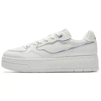 Anta Jelly Comfortable Casual Versatile Wear Resistant Lightweight Non-Slip Low-Top Skate Shoes Women Sneakers White Light-Purple 122538037-3 36.5