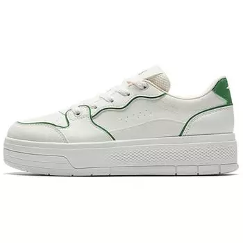 Anta Jelly Shoes 2 Versatile Casual Breathable Lightweight Increased Height Low Top Skate Shoes Women Sneakers White Green 122528032-1 37.5