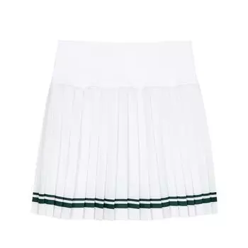 Anta Юбка Tennis Series Color Block со средней талией, удобная, дышащая, плиссированная, повседневная, женские юбки, Paper-White 162433206-4 L
