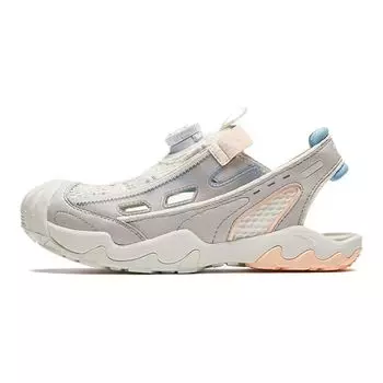 Anta Kids Adjustable Toe Cap Non-Slip Durable Sandals Kids sandals White Gray A322426953-2 34