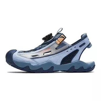 Anta Kids Adjustable Toe Cap Non-Slip Durable Sandals Kids Sandals Blue Gray A312426953-3 36