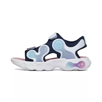 Anta Kids Asymmetric 1 Wear-Resistant Breathable Sandals Kids Sandals Black White Blue 322229912-1 28