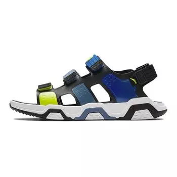 Anta Kids Casual Versatile Durable Breathable Sandals Kids Sandals Black Green Blue 312436914-1 38