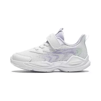 Anta Kids Casual Versatile Wear Resistant Breathable Low Top Running Shoes Kids Sneakers White Purple Green A22439905-1 28