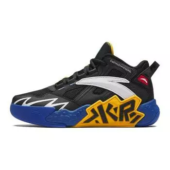 Anta Kids Cement Krypton Comfortable Mesh Non-Slip Breathable Low-Top Basketball Shoes Kids basketball shoes Black Blue A312411108H-2 35