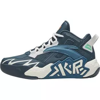 Anta Kids Cement Krypton Professional Basketball Shoes Kids Sneakers Water-Blue Sand-Gray A12441107-7 35
