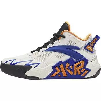 Anta Kids Cement Krypton Professional Basketball Shoes Kids Sneakers Ivory-White Black Deep-Blue A12441107-8 33