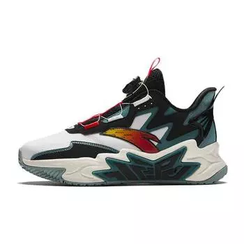 Anta Kids Cement Nemesis Non-Slip Shock Absorbing High-Top Basketball Shoes Kids Basketball Shoes White Black Green A312411122-2 37