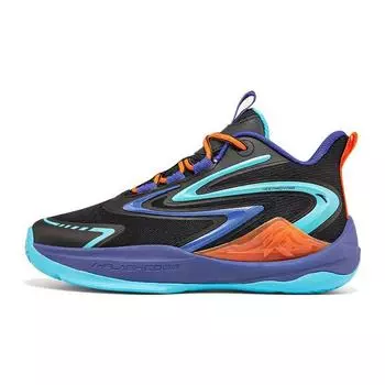 Anta Kids Cement Nemesis Non-Slip Shock Absorbing Wear-Resistant Mid-Top Basketball Shoes Kids basketball shoes Black Purple A312331133-3 33