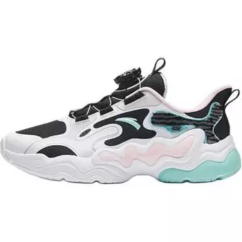 Anta Kids Cloud Escape Fabric Comfortable Trendy Sports Non-Slip Wear-Resistant Low-Top Casual Shoes Kids Casual Shoes Black White Green 322348802-3 34