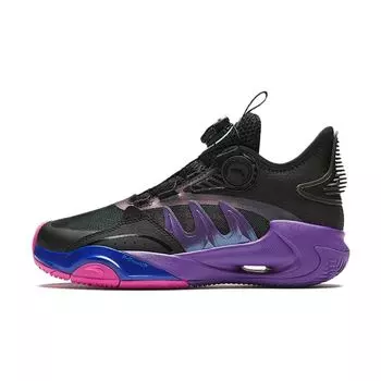 Anta Kids Comfortable Daily Non-Slip Mid-Top Basketball Shoes Kids Sneakers Black Purple A312411107-4 39