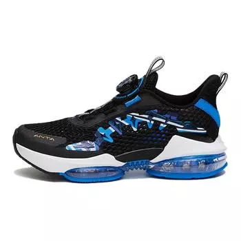 Anta Kids Comfortable Non-Slip Shock Absorbing Low-Top Running Shoes Kids sneaker Black Blue A312325588H-3 39