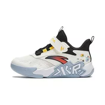 Anta Kids Comfortable Versatile Non-Slip Wear-Resistant Breathable Low-Top Basketball Shoes Kids sneaker White Black A12439902-2 28