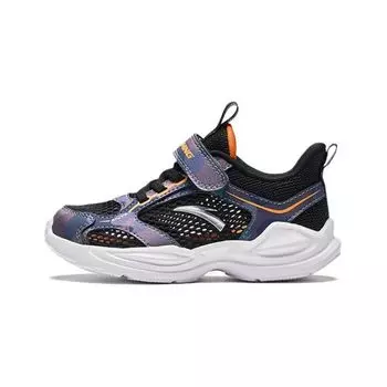 Anta Kids Fabric Non-Slip Breathable Low-Top Running Shoes Kids sneaker Black Orange A312429919-4 28