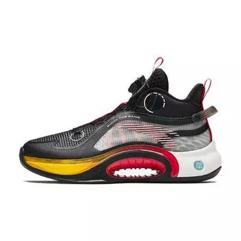 Anta Kids Fabric Non-Slip Shock Absorbing Wear-Resistant Mid-Top Basketball Shoes Kids basketball shoes Black 312411109-7 37