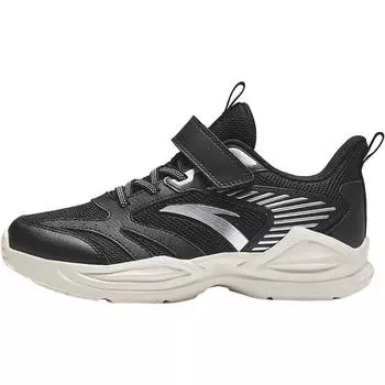 Anta Kids Fabric Versatile Trendy Simple Lightweight Breathable Low-Top Running Shoes Kids sneaker Black Silver White A12435522-5 37