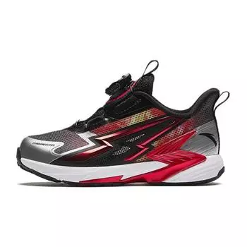 Anta Kids Flying Knight Non-Slip Wear-Resistant Low-Top Running Shoes Kids sneakers Black Silver Red 312429965-1 28