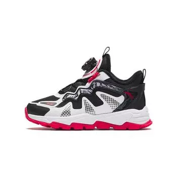 Anta Kids Knob Non-Slip Wear-Resistant Mid-Top Running Shoes Kids Running Shoes Black White 312349973-1 28