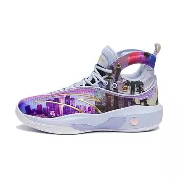 Anta Kids KT8 Comfortable Versatile Non-Slip Shock Absorbing Wear-Resistant High-Top Basketball Shoes Kids basketball shoes Purple 312311130-2 39