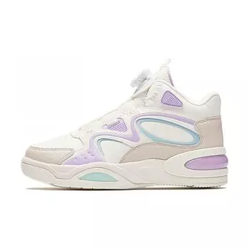 Anta Kids Lifestyle Series Versatile Durable Mid-Top Sneakers Kids Sneakers White Purple 322348001-4 36