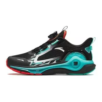 Anta Kids Lingyun Comfortable Durable Breathable Low-Top Running Shoes Kids sneaker Black Green 312415531-3 38