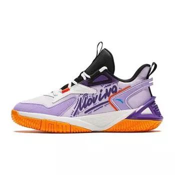 Anta Kids Low Top Basketball Shoes Kids Sneakers White Purple A312411104-2 33