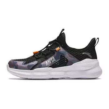 Anta Kids Non-Slip Wear-Resistant Breathable Casual Shoes Kids Shoes Black Silver A312428862-5 36