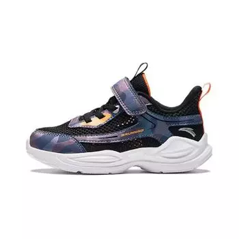 Anta Kids Non-Slip Wear-Resistant Low-Top Running Shoes Kids sneaker Black Purple Orange A312429977-4 28