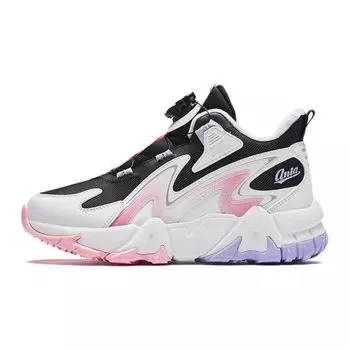 Anta Kids Outdoor Series Versatile Shock Absorbing Low Top Running Shoes Kids Running Shoes White Purple 322346904-2 35