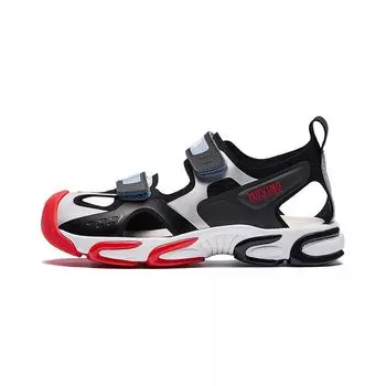 Anta Kids Red Flame Fashion Comfortable Shock Absorbing Durable Sandals Kids Sandals Black White 312429973-3 32