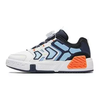 Anta Kids Round Head Knob Wear-Resistant Shock Absorption Low-Top Skate Shoes Kids skate shoes White Blue 312348002-3 36