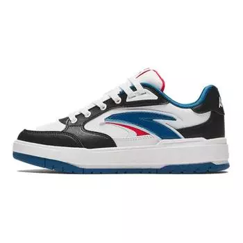 Anta Kids Round Toe Comfortable Non-Slip Wear-Resistant Low-Top Skate Shoes Kids Sneakers White Black 312438001-4 35