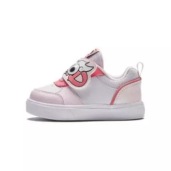 Anta Kids Round Toe Velcro Wear-Resistant Shock Absorbing Low-Top Walking Shoes Baby Shoes White Pink 322410006-1 26
